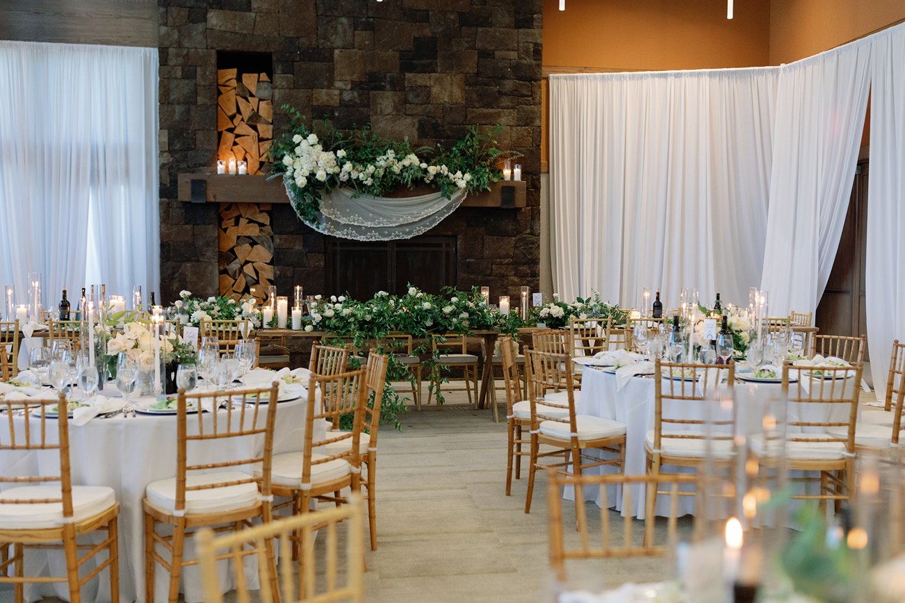 the reception area of a bend oregon wedding venue tetherow resort