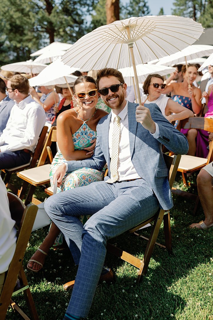 guests at a central oregon wedding