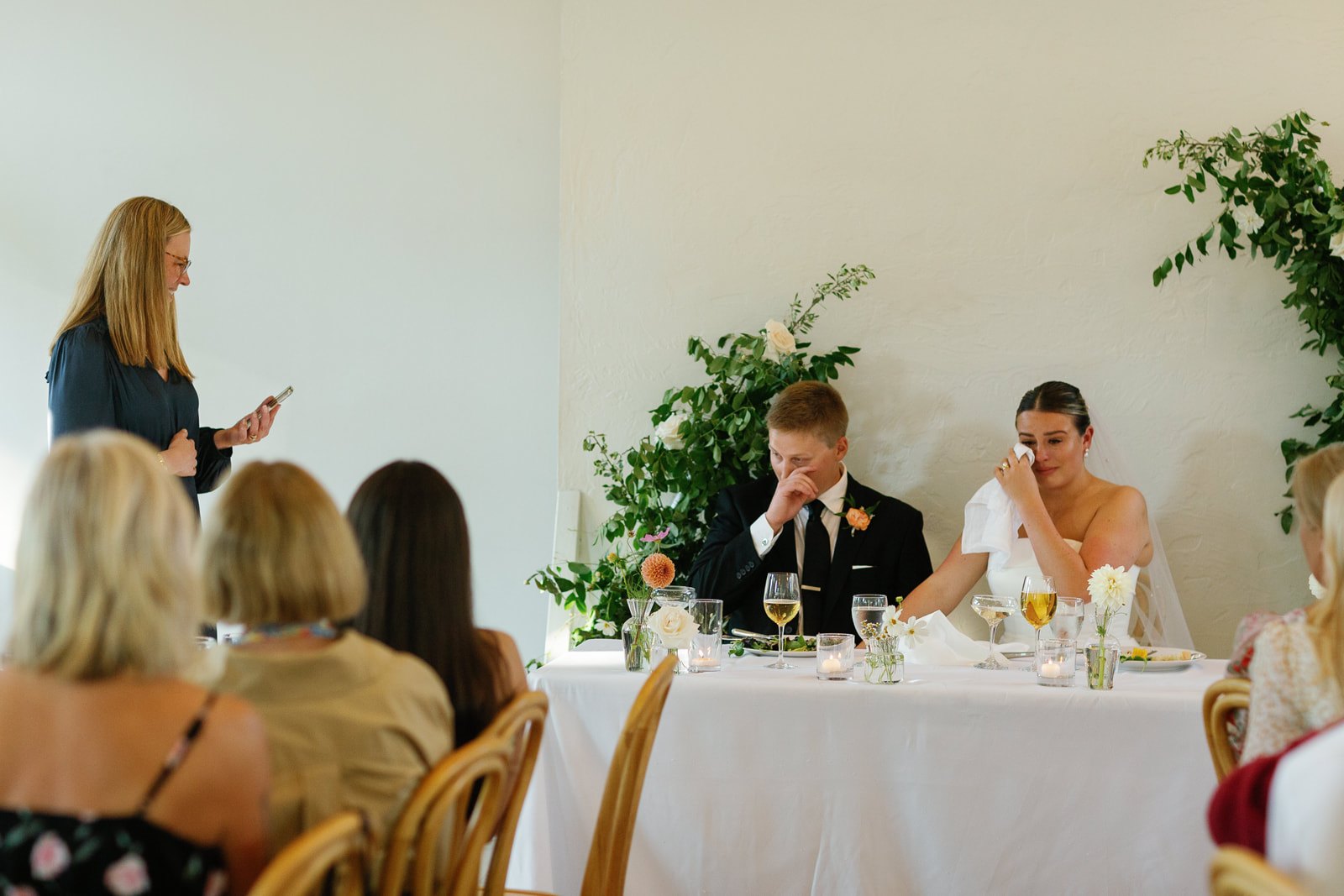 the reception time at a wedding in central oregon at white aspen creative
